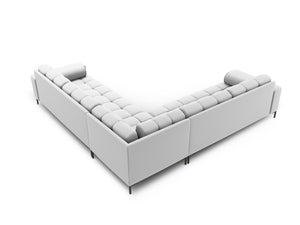 Cosmopolitan Design - Divano angolare reversibile "Bali" 6 posti in tessuto strutturato grigio chiaro 