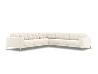 Cosmopolitan Design - Divano angolare reversibile "Bali" 6 posti in velluto beige chiaro 