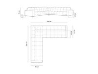 Cosmopolitan Design - Divano angolare reversibile "Bali" 6 posti in velluto beige chiaro 