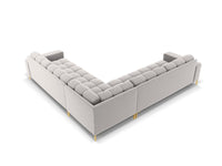 Cosmopolitan Design - Divano angolare reversibile "Bali" 6 posti in velluto argento 