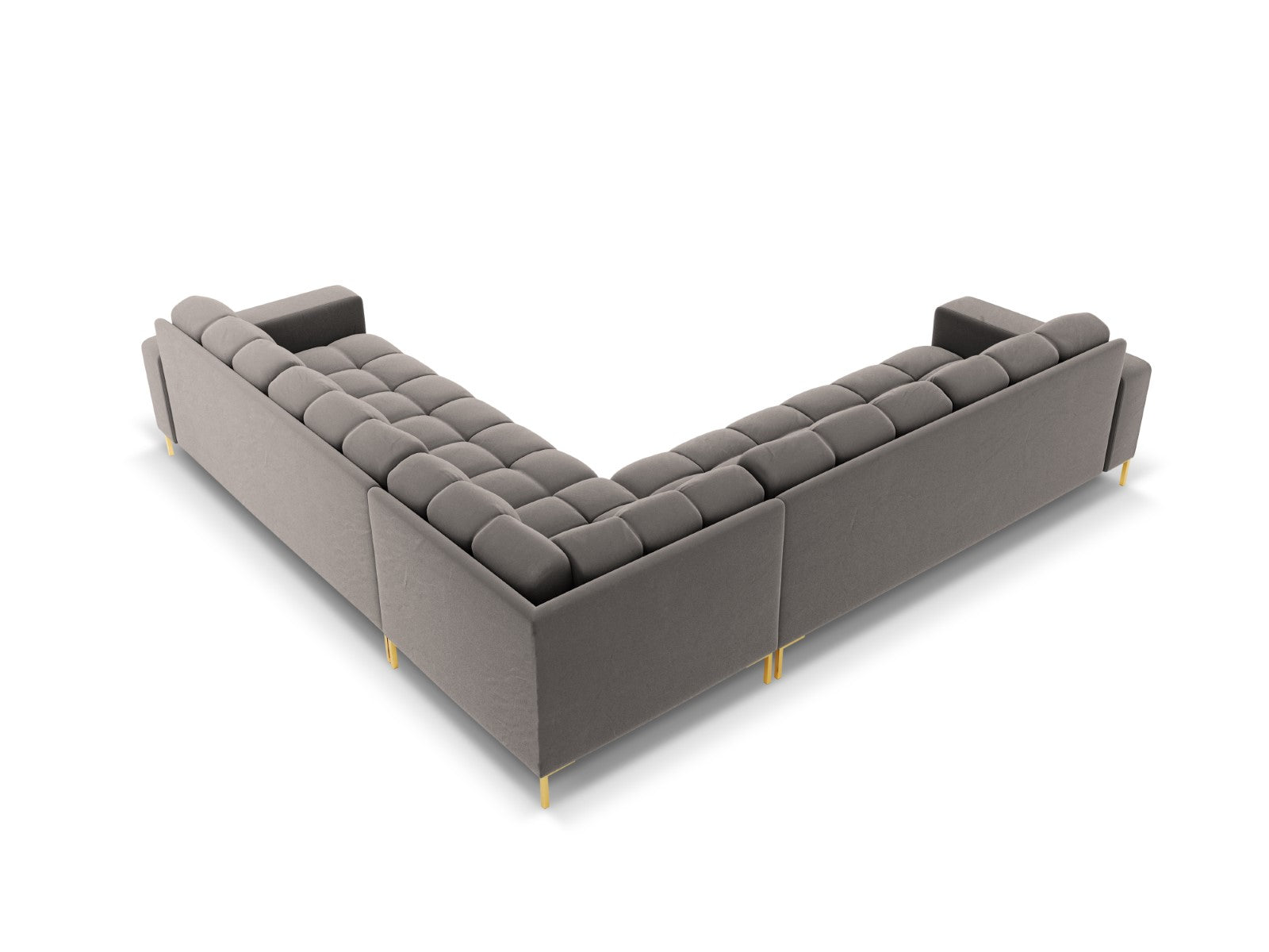 Cosmopolitan Design - Divano angolare reversibile "Bali" 6 posti in velluto grigio chiaro 