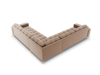 Cosmopolitan Design - Divano angolare reversibile "Bali" 6 posti in velluto beige 