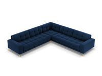Cosmopolitan Design - Divano angolare reversibile "Bali" 6 posti in velluto blu reale 