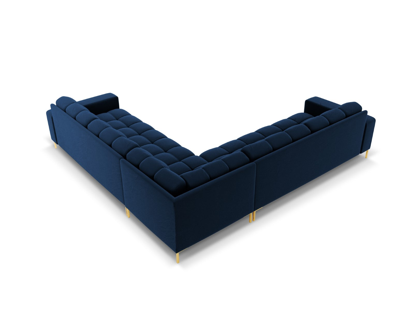 Cosmopolitan Design - Divano angolare reversibile "Bali" 6 posti in velluto blu reale 