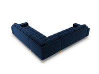 Cosmopolitan Design - Divano angolare reversibile "Bali" 6 posti in velluto blu reale 