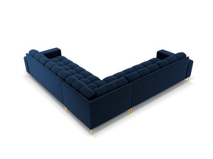 Cosmopolitan Design - Divano angolare reversibile "Bali" 6 posti in velluto blu reale 