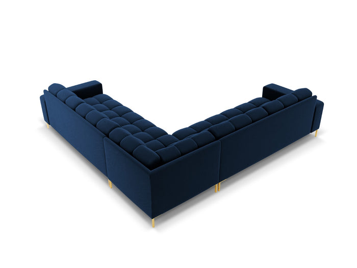 Cosmopolitan Design - Divano angolare reversibile "Bali" 6 posti in velluto blu reale 