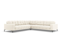 Cosmopolitan Design - Divano angolare reversibile "Bali" 6 posti in velluto beige chiaro 
