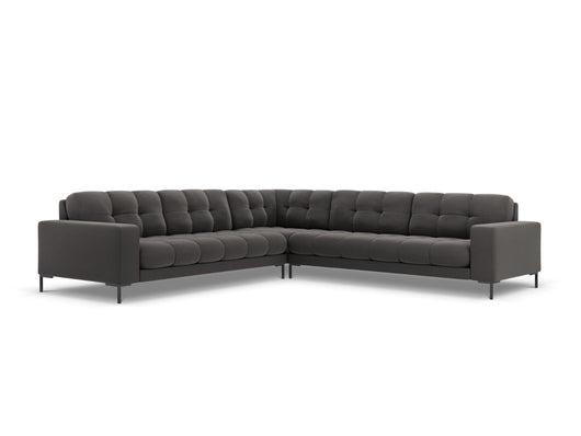 Cosmopolitan Design - Divano angolare reversibile "Bali" 6 posti in velluto grigio scuro 