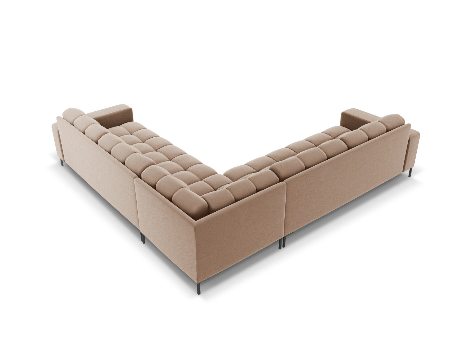 Cosmopolitan Design - Divano angolare reversibile "Bali" 6 posti in velluto beige 