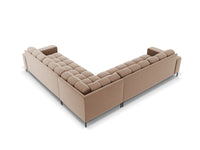 Cosmopolitan Design - Divano angolare reversibile "Bali" 6 posti in velluto beige 
