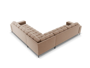 Cosmopolitan Design - Divano angolare reversibile "Bali" 6 posti in velluto beige 