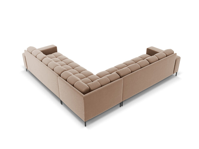 Cosmopolitan Design - Divano angolare reversibile "Bali" 6 posti in velluto beige 