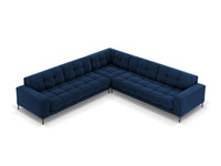 Cosmopolitan Design - Divano angolare reversibile "Bali" 6 posti in velluto blu reale 