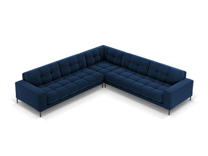 Cosmopolitan Design - Divano angolare reversibile "Bali" 6 posti in velluto blu reale 