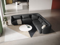 Cosmopolitan Design - Divano angolare reversibile "Tulum" 5 posti in velluto grigio 