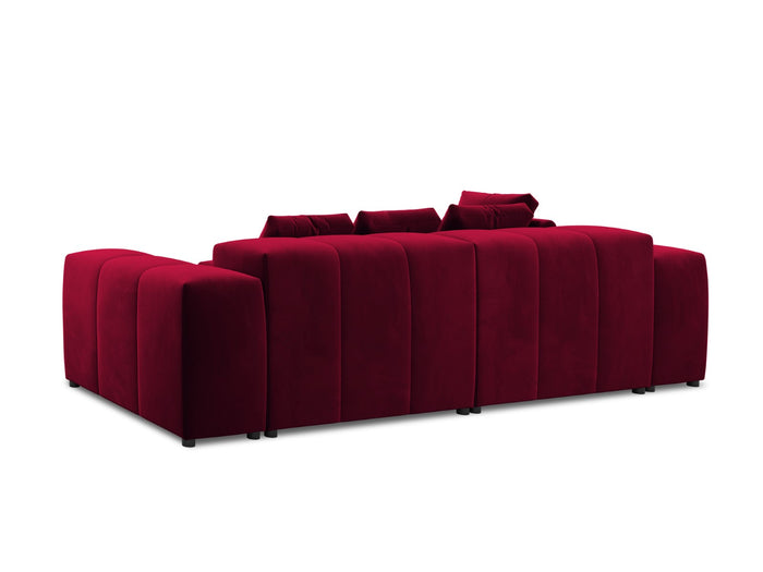 Cosmopolitan Design - Divano angolare modulare reversibile "Rome" 5 posti in velluto rosso 