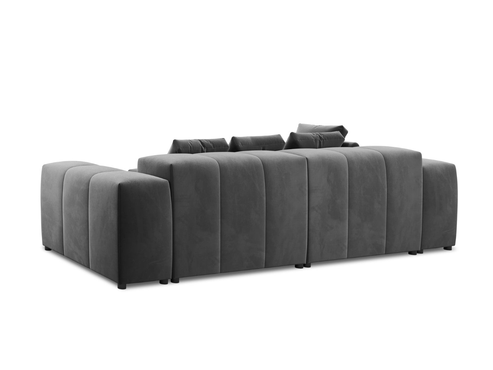 Cosmopolitan Design - Divano angolare modulare reversibile "Rome" 5 posti in velluto grigio 