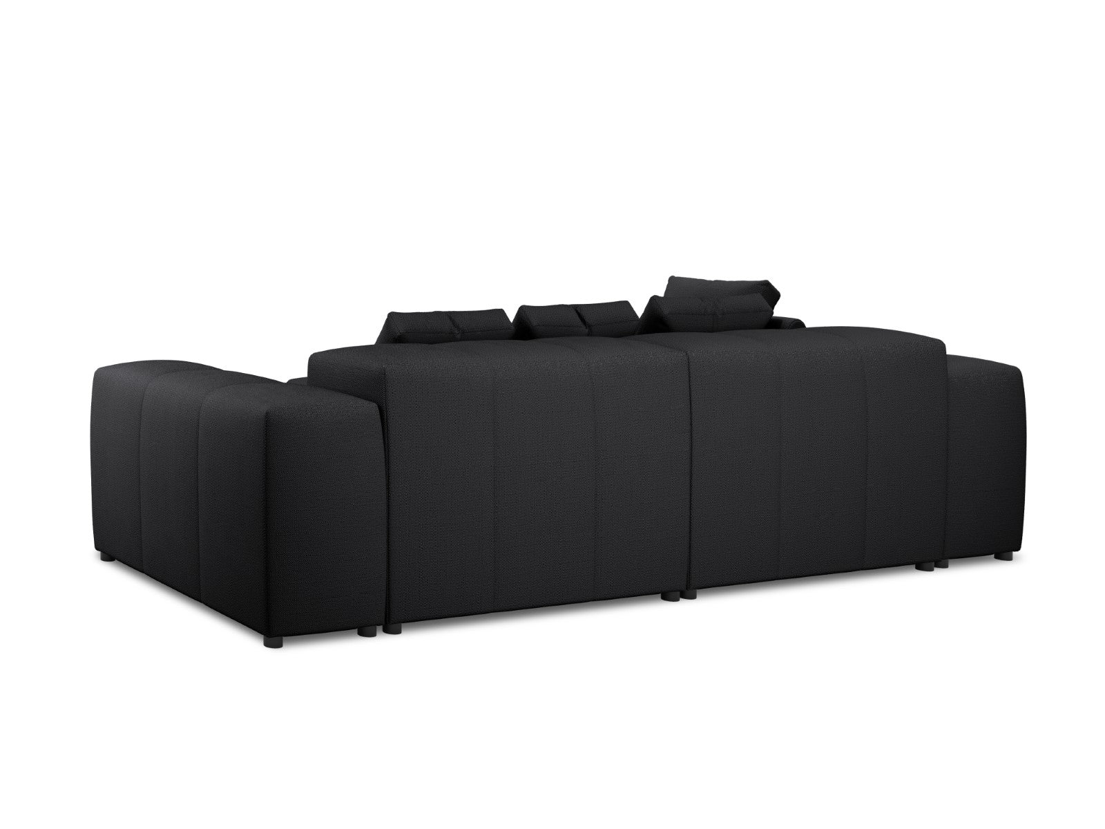 Cosmopolitan Design - Divano angolare modulare reversibile "Rome" 5 posti in tessuto strutturato nero 