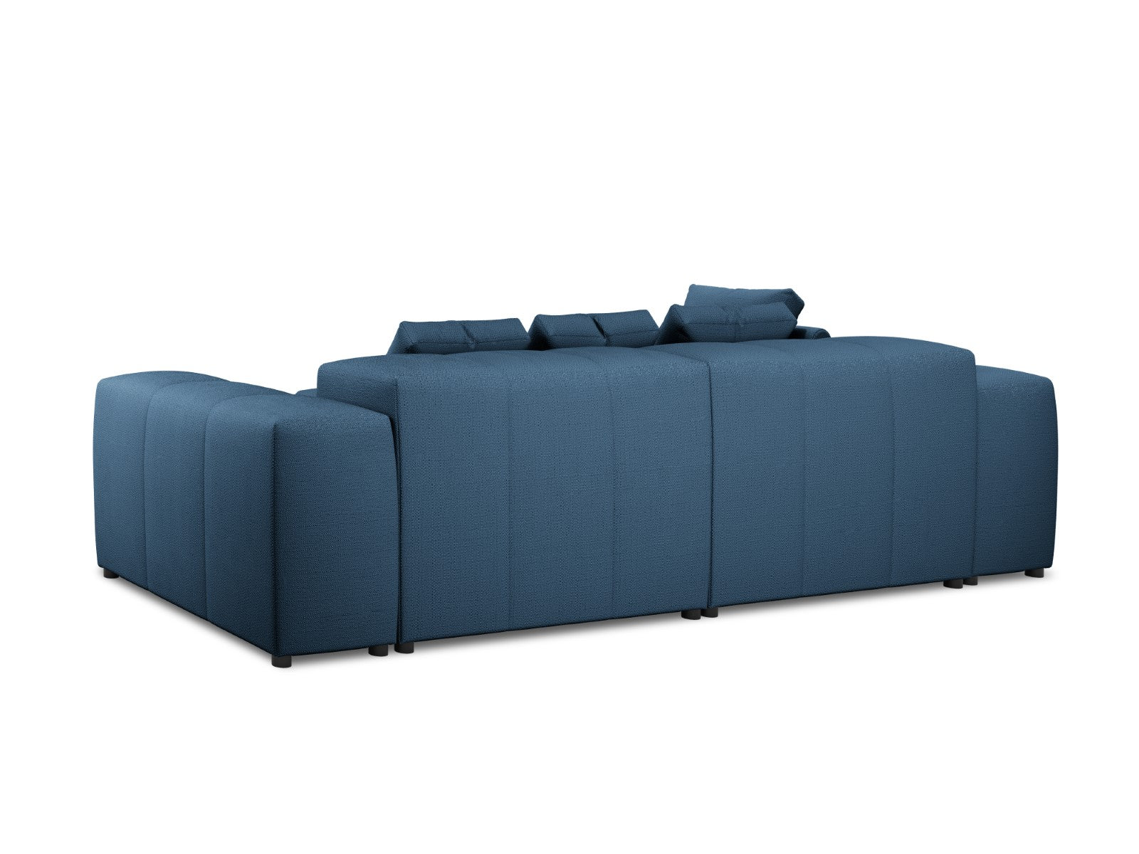 Cosmopolitan Design - Divano angolare modulare reversibile "Rome" 5 posti in tessuto strutturato blu scuro 