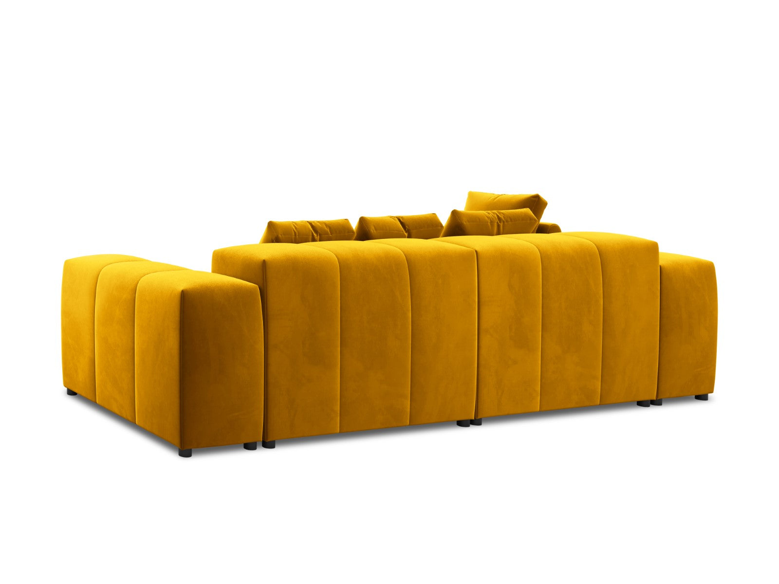 Cosmopolitan Design - Divano angolare modulare reversibile "Rome" 4 posti in velluto giallo 