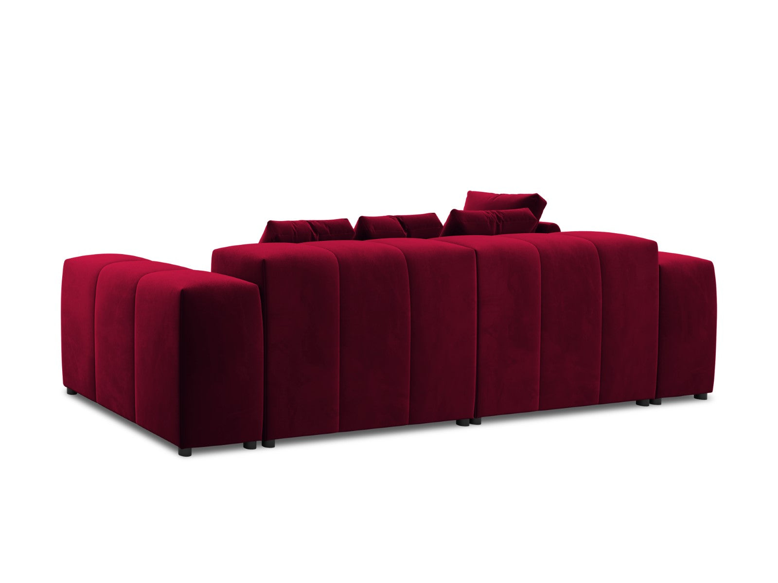 Cosmopolitan Design - Divano angolare modulare reversibile "Rome" 4 posti in velluto rosso 