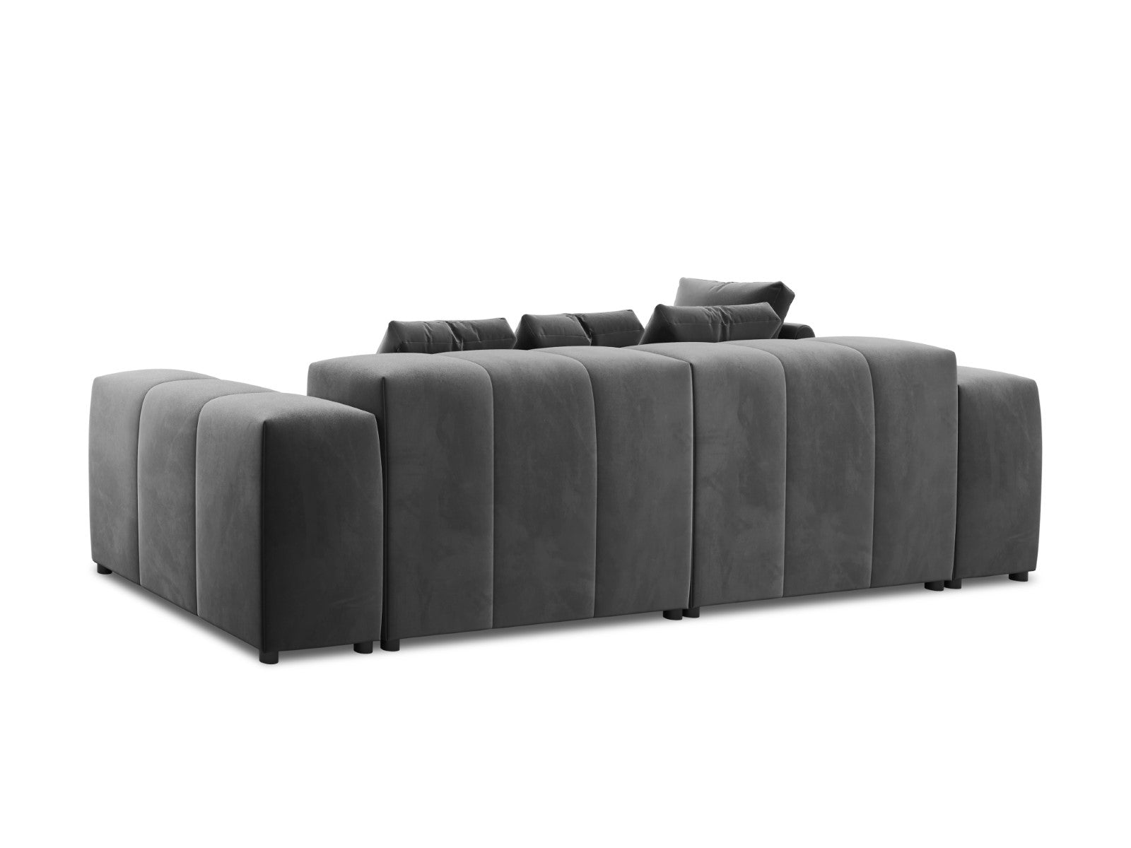 Cosmopolitan Design - Divano angolare modulare reversibile "Rome" 4 posti in velluto grigio 