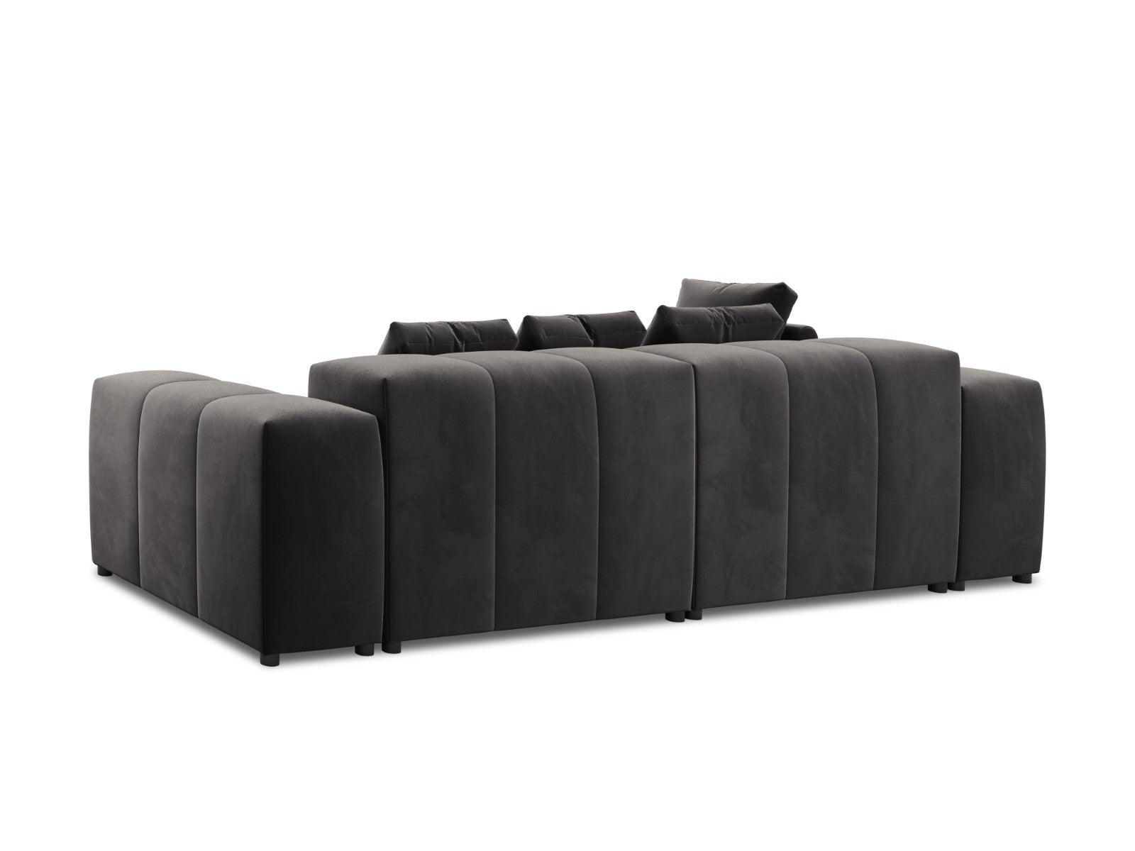 Cosmopolitan Design - Divano angolare modulare reversibile "Rome" 4 posti in velluto grigio scuro 