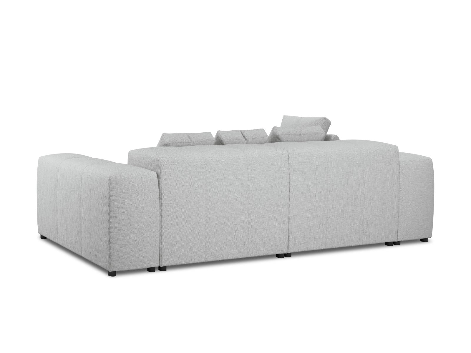 Cosmopolitan Design - Divano angolare modulare reversibile "Rome" 4 posti in tessuto strutturato grigio chiaro 