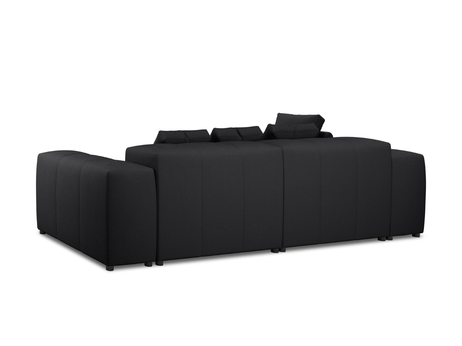 Cosmopolitan Design - Divano angolare modulare reversibile "Rome" 4 posti in tessuto strutturato nero 