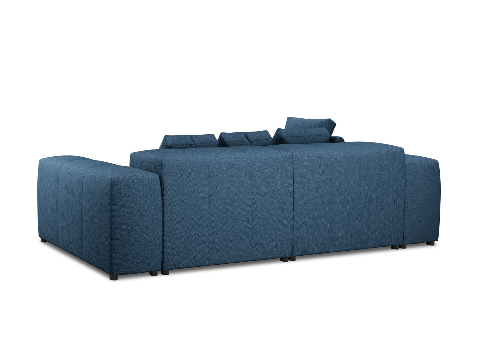 Cosmopolitan Design - Divano angolare modulare reversibile "Rome" 4 posti in tessuto strutturato blu scuro 