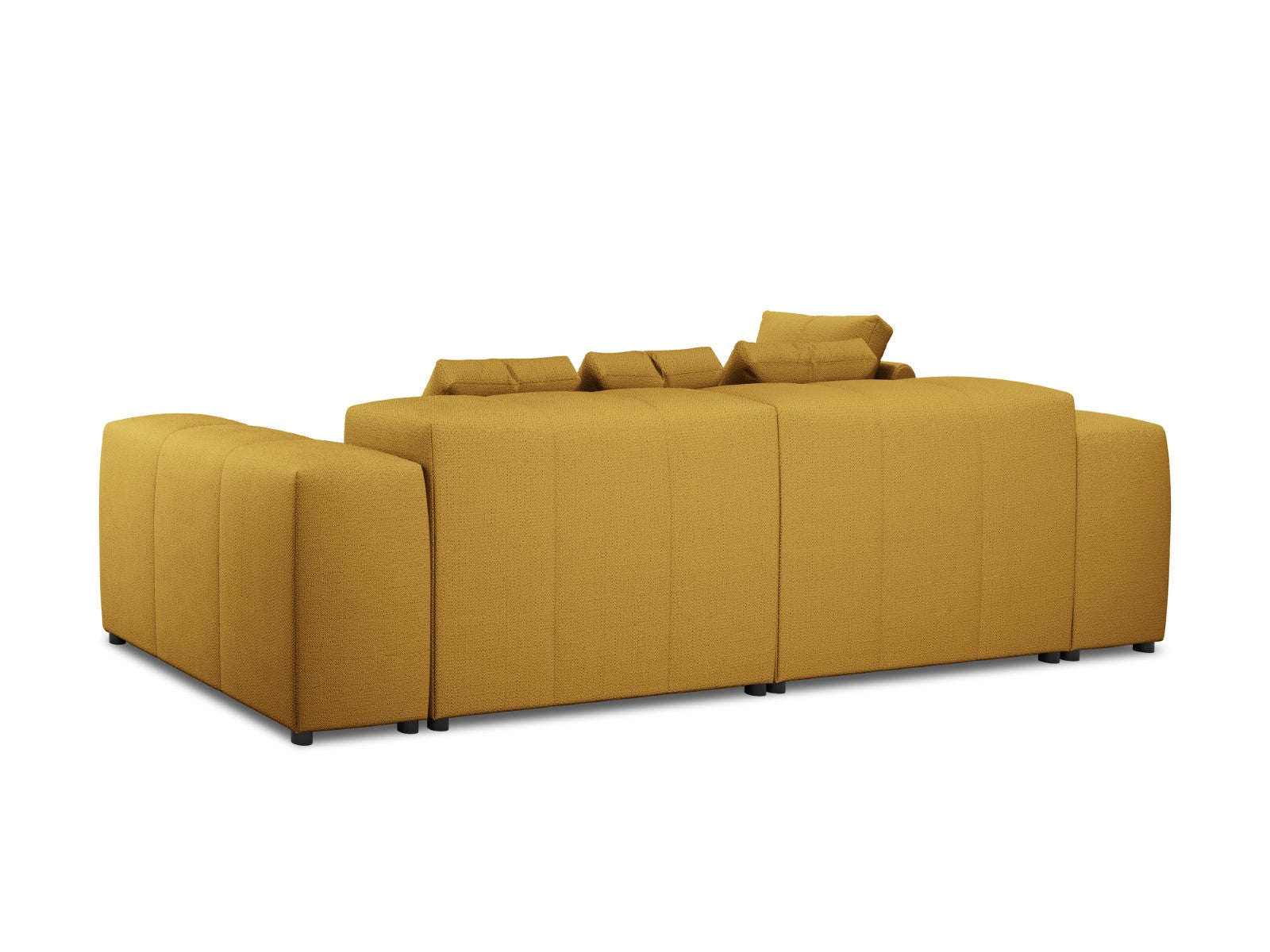 Cosmopolitan Design - Divano angolare modulare reversibile "Rome" 4 posti in tessuto strutturato giallo 