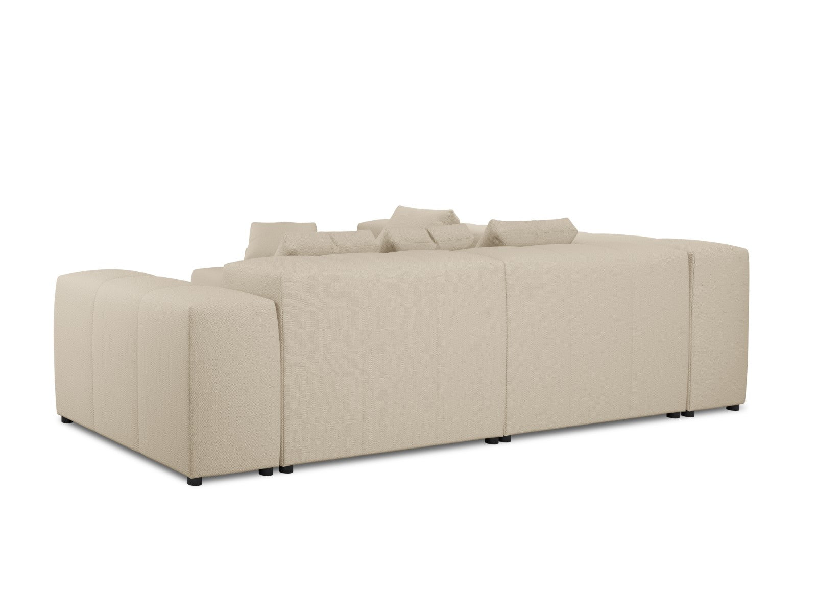 Cosmopolitan Design - Divano angolare modulare reversibile "Rome" 7 posti in tessuto strutturato beige 