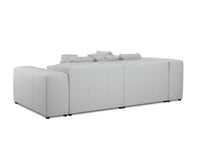 Cosmopolitan Design - Divano angolare modulare reversibile "Rome" 7 posti in tessuto strutturato grigio chiaro 