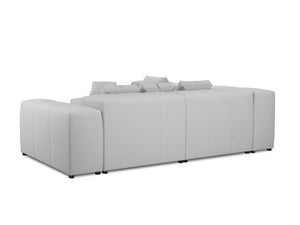 Cosmopolitan Design - Divano angolare modulare reversibile "Rome" 7 posti in tessuto strutturato grigio chiaro 