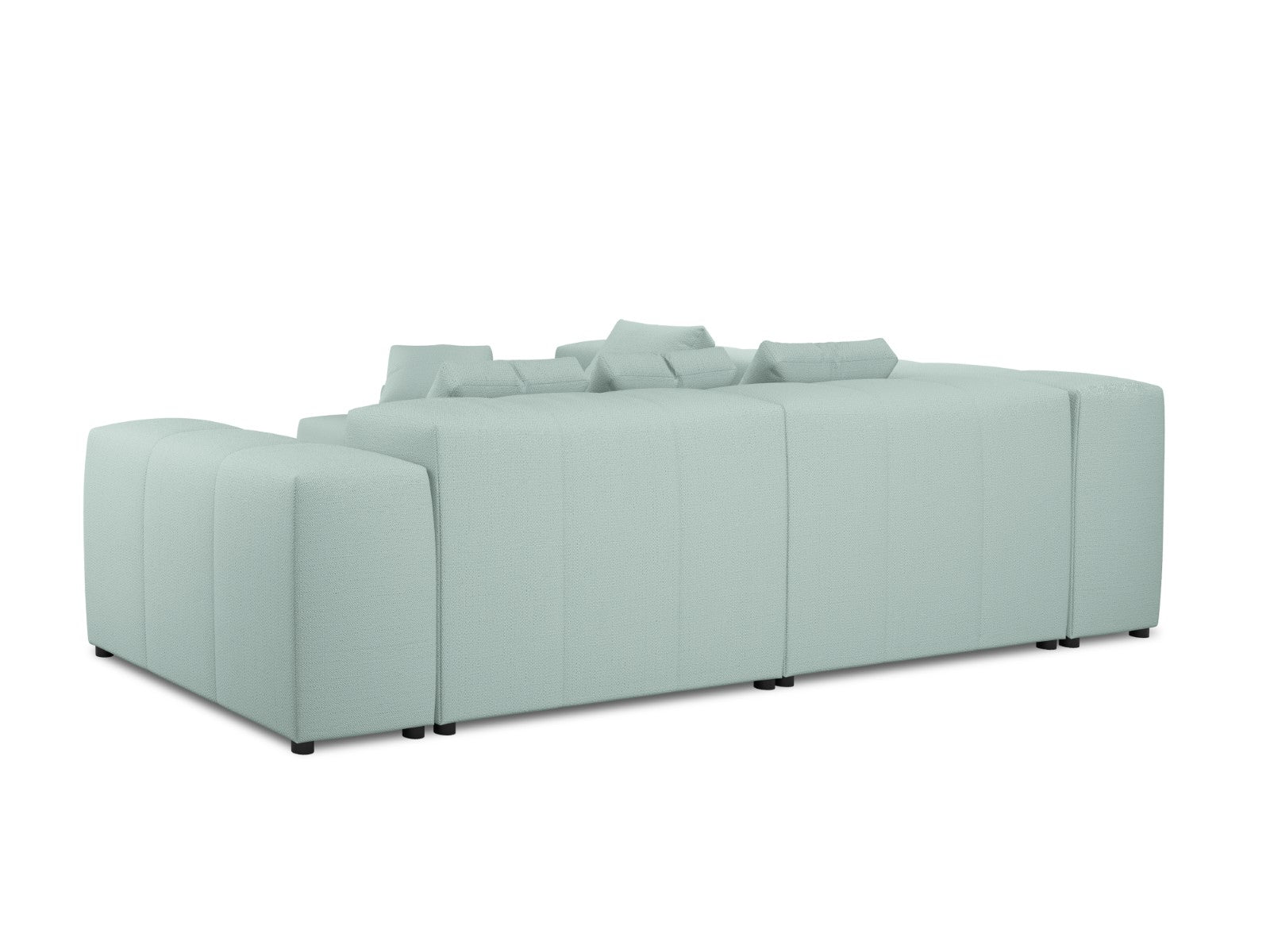 Cosmopolitan Design - Divano angolare modulare reversibile "Rome" 7 posti in tessuto strutturato menta 