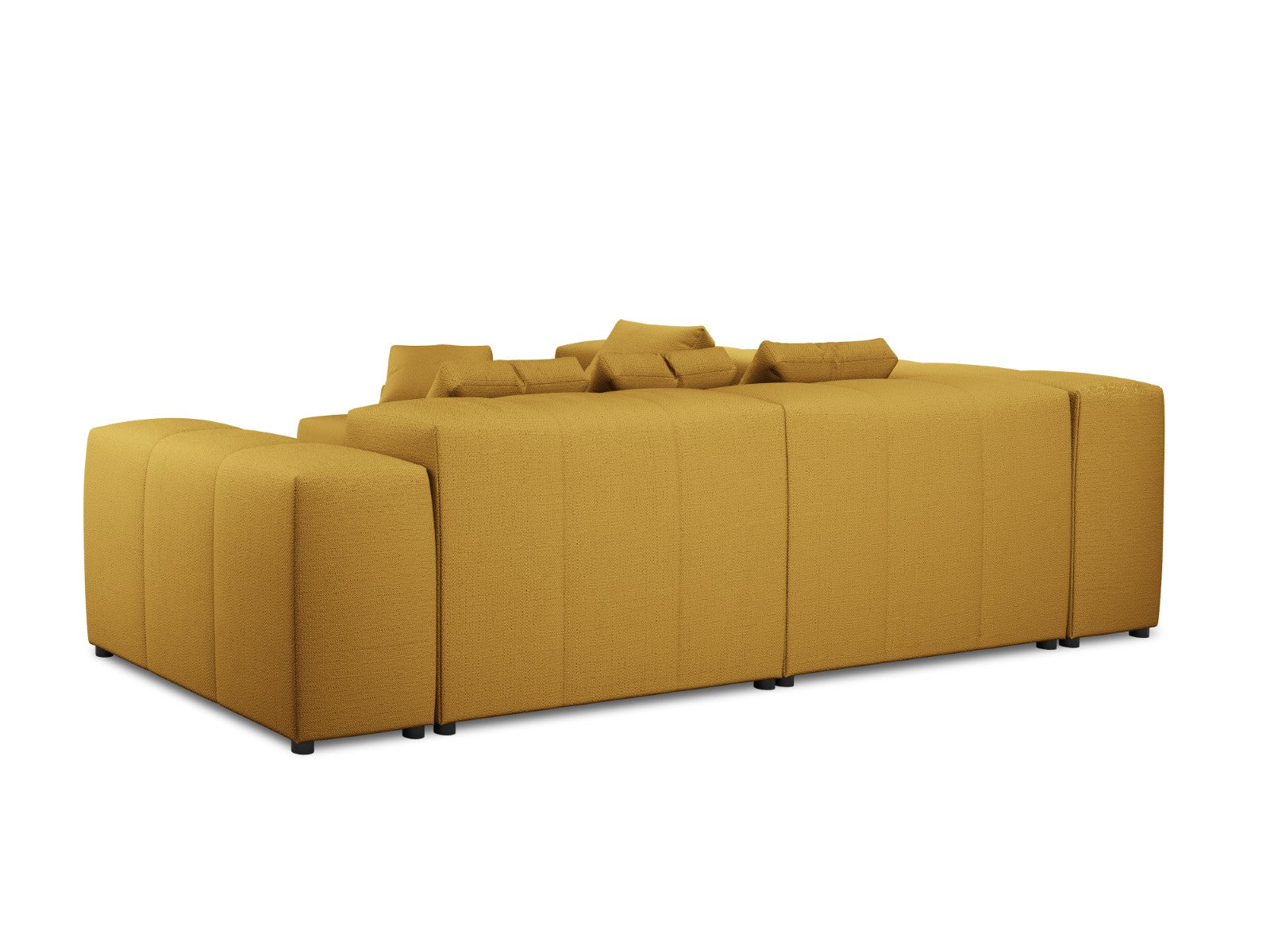 Cosmopolitan Design - Divano angolare modulare reversibile "Rome" 7 posti in tessuto strutturato giallo 