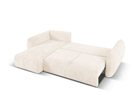 Cosmopolitan Design - Divano convertibile angolare sinistro con contenitore "Matera" 4 posti in ciniglia beige chiaro 