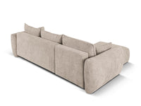 Cosmopolitan Design - Divano convertibile angolare sinistro con contenitore "Matera" 4 posti in ciniglia beige 