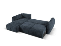 Cosmopolitan Design - Divano convertibile angolare sinistro con contenitore "Matera" 4 posti in ciniglia blu reale 