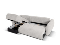 Cosmopolitan Design - Divano convertibile angolare sinistro con contenitore "Matera" 4 posti in ciniglia grigio chiaro 