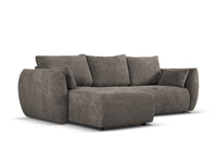 Cosmopolitan Design - Divano convertibile angolare sinistro con contenitore "Matera" 4 posti in ciniglia grigio 