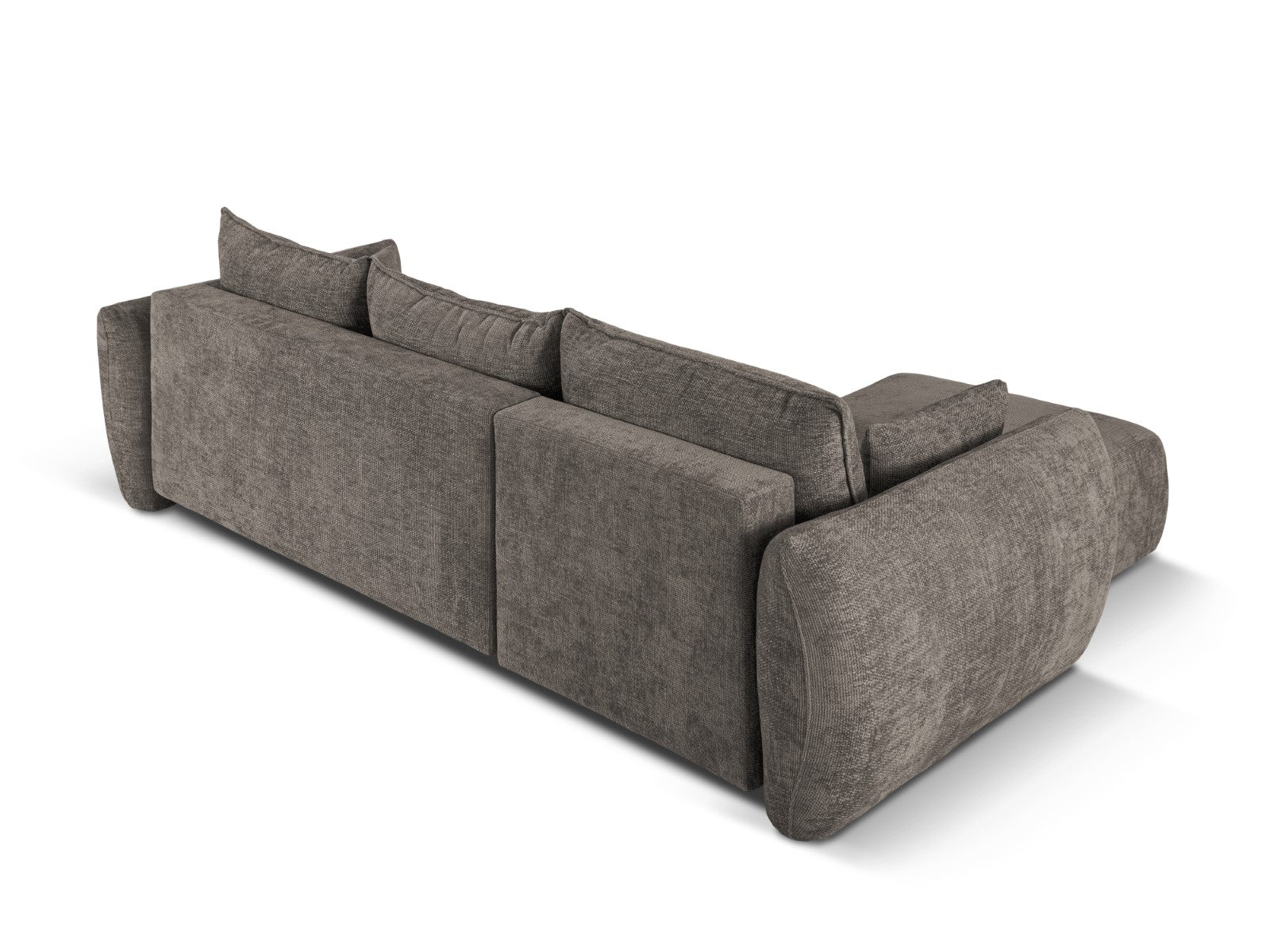 Cosmopolitan Design - Divano convertibile angolare sinistro con contenitore "Matera" 4 posti in ciniglia grigio 