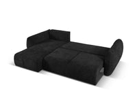 Cosmopolitan Design - Divano convertibile angolare sinistro con contenitore "Matera" 4 posti in ciniglia nero 