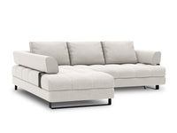 Cosmopolitan Design - Divano convertibile angolare sinistro con box "Clinton" 5 posti tessuto strutturato grigio chiaro