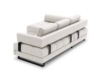 Cosmopolitan Design - Divano convertibile angolare sinistro con box "Clinton" 5 posti tessuto strutturato grigio chiaro