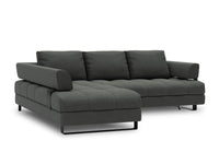 Cosmopolitan Design - Divano convertibile angolare sinistro con box "Clinton" 5 posti tessuto strutturato grigio scuro 