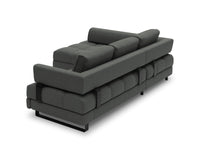 Cosmopolitan Design - Divano convertibile angolare sinistro con box "Clinton" 5 posti tessuto strutturato grigio scuro 