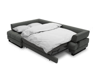 Cosmopolitan Design - Divano convertibile angolare sinistro con box "Clinton" 5 posti tessuto strutturato grigio scuro 