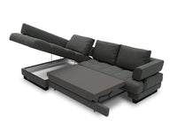 Cosmopolitan Design - Divano convertibile angolare sinistro con box "Clinton" 5 posti tessuto strutturato grigio scuro 